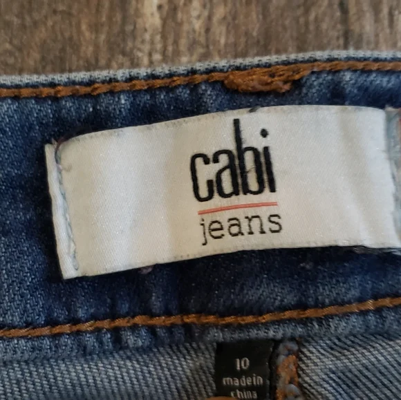 CAbi Jeans Curvy Skinny Blue Size 10 Distressed #5091 - Picture 6 of 7